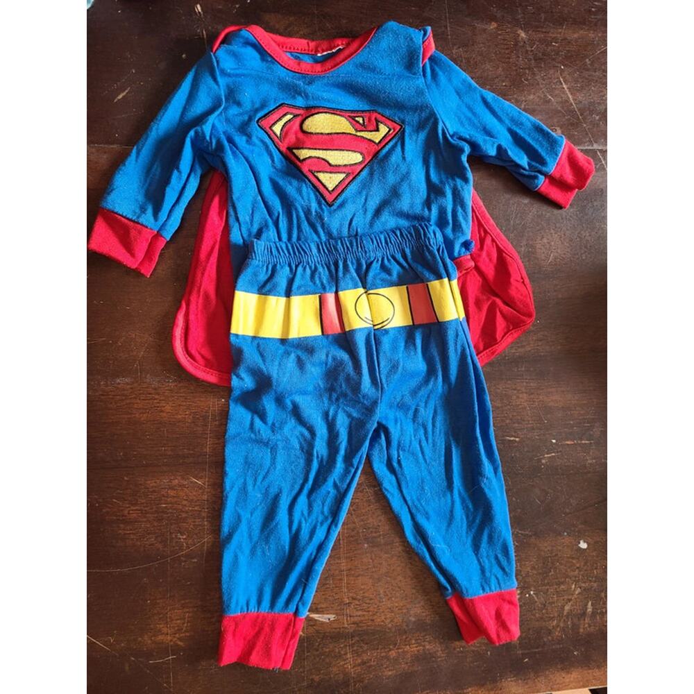 Boy's baby infant 3 months Superman outfit set pants & long sleeve w/cape